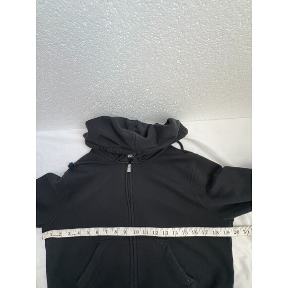 Hollister Crop Feel Good Easy Full Zip Black Long Sleeve Hoodie Sweatshirt S - Picture 10 of 10